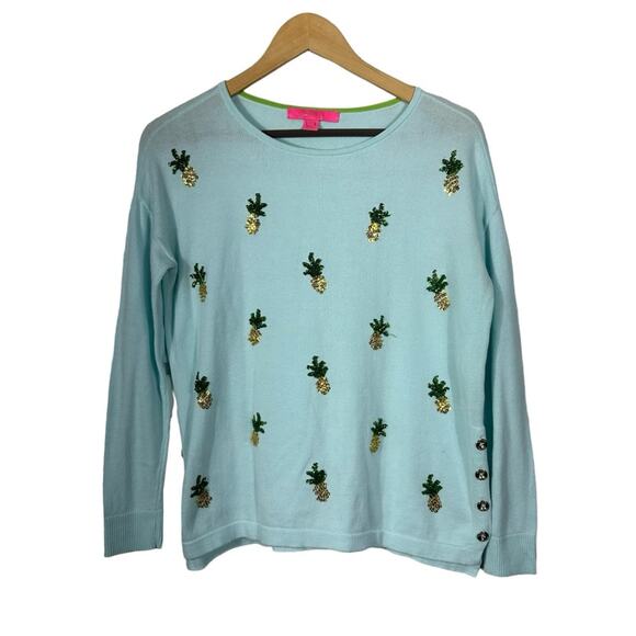 Lilly Pulitzer Caralynn Pineapple Sequin Sweater Size XS - Picture 2 of 11